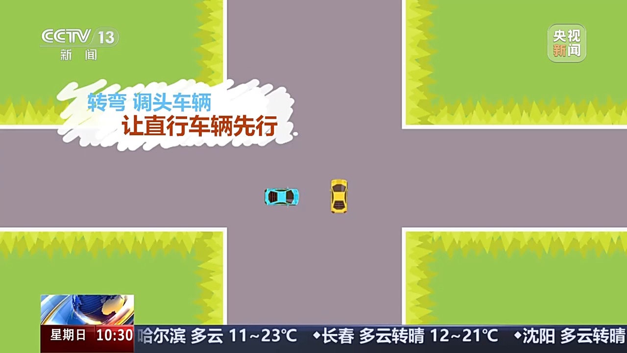 國慶中秋假期交通安全提示_出行提示_無信號(hào)燈路口通行規(guī)則