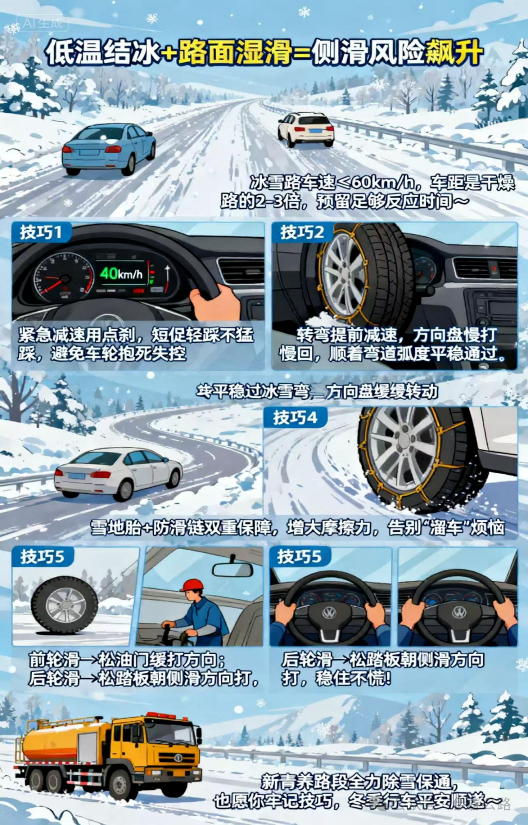 雪天行車(chē)安全注意事項(xiàng)_出行提示_繞車(chē)檢查車(chē)胎安全