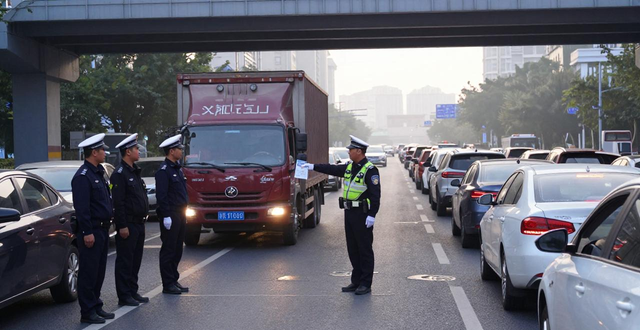 南寧市快環(huán)限行貨車(chē) 交警攔下貨車(chē) 友愛(ài)立交橋貨車(chē)限行_限行